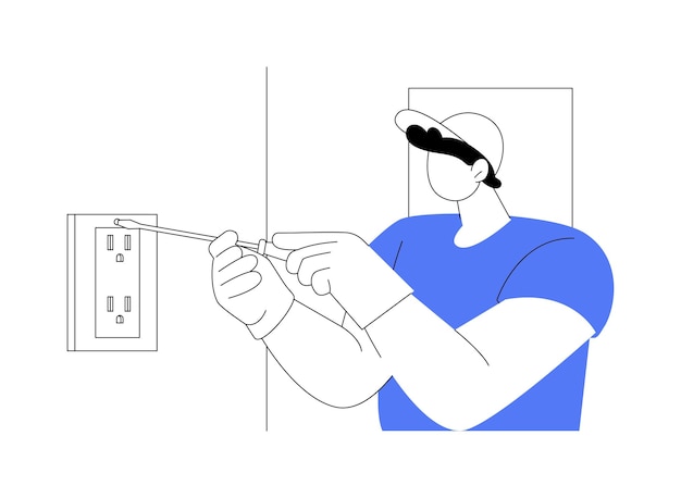 Sockets installation abstract concept vector illustration