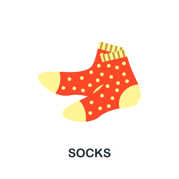 Socks flat icon Color simple element from clothes collection Creative Socks icon for web design templates infographics and more