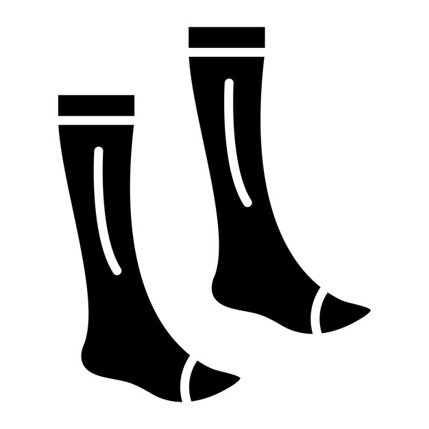 Socks Glyph Solid Black Illustration