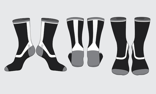 Socks template vector set isolated