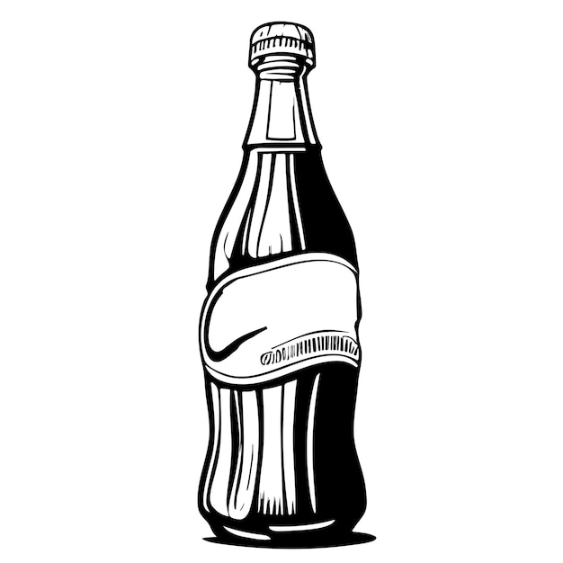 Бутылка содовой нарисована вручную эскиз векторной иллюстрации фаст-фуд