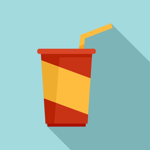 Vector soda cup icon flat illustration of soda cup vector icon for web design