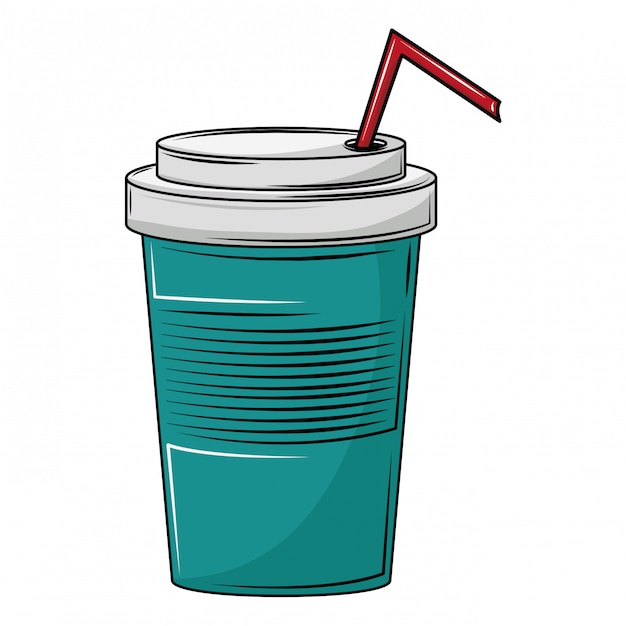 Soda cup with straw