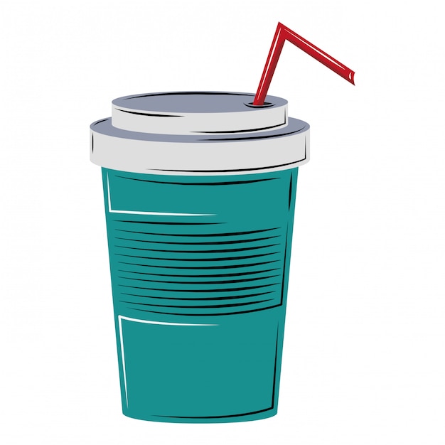 Soda cup with straw