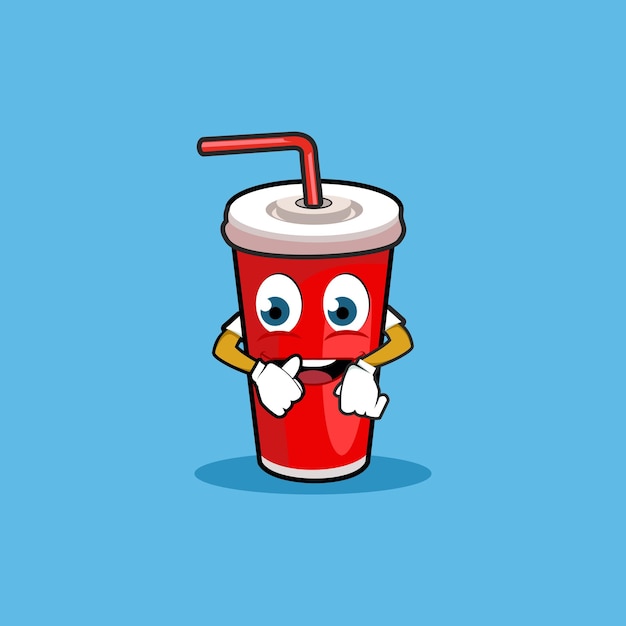 Soda Drink Cartoon on blue background Soda Vector illustration of fast food Junk food