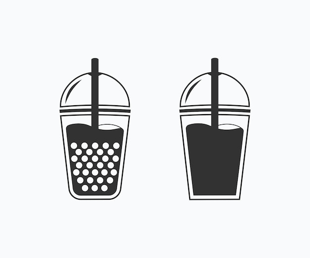 Чашка содового напитка с соломенной изолированной чашкой напитка Vector Art Icons and Graphics