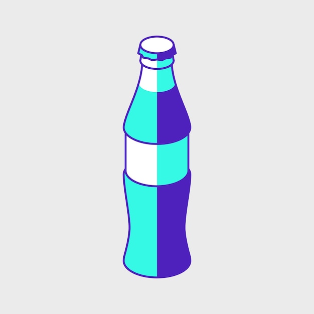 Soda glazen fles isometrische vector pictogram illustratie