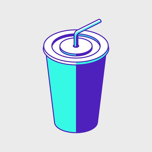 Изометрическая векторная иконка чашки содовой