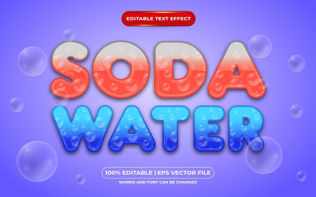 Soda water bewerkbare teksteffect vloeibare stijl