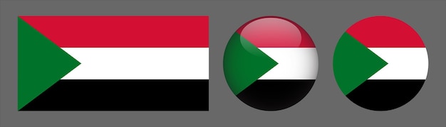 Soedan Vlag Set Collectie Vector