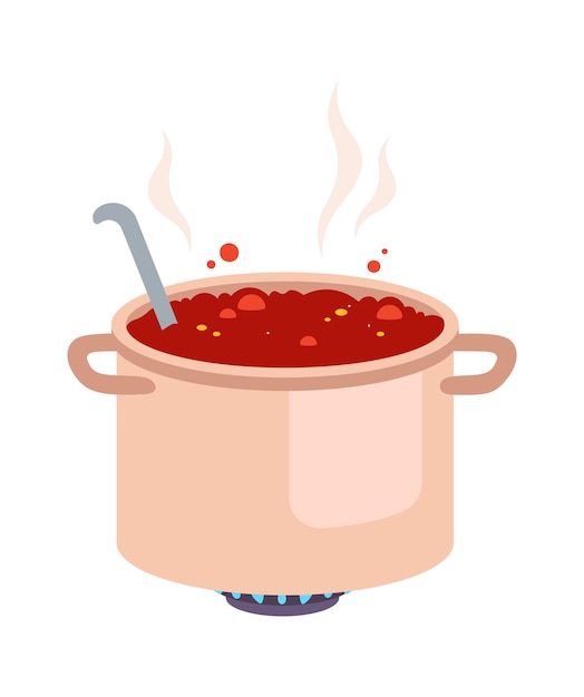 Vector soep koken in pot
