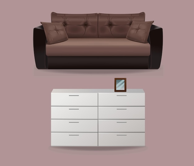 Vector sofa and drawer