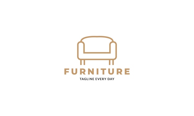 Линия мебели для дивана минималистский современный дизайн логотипа