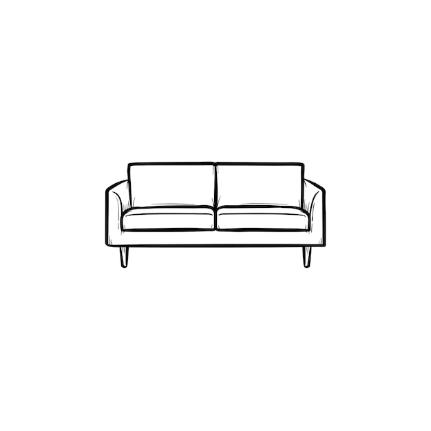 Sofa hand drawn outline doodle icon. Modern furniture - sofa vector sketch illustration for print, web, mobile and infographics isolated on white background.