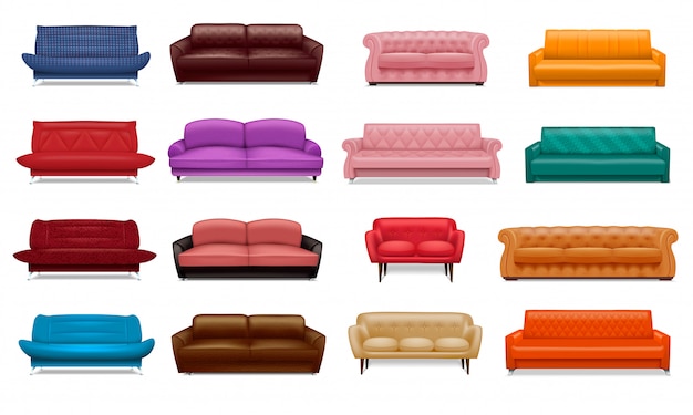 Vector sofa icon set