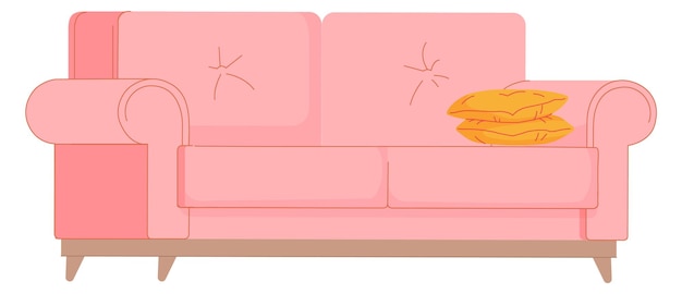 Sofa icon soft pink couch house furniture