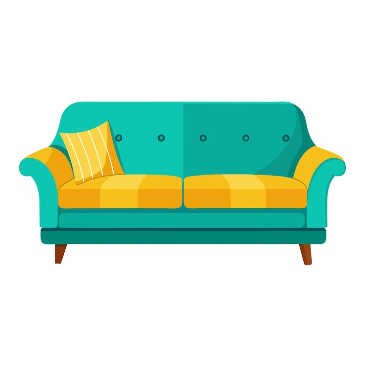 Vector sofa isolated on white background