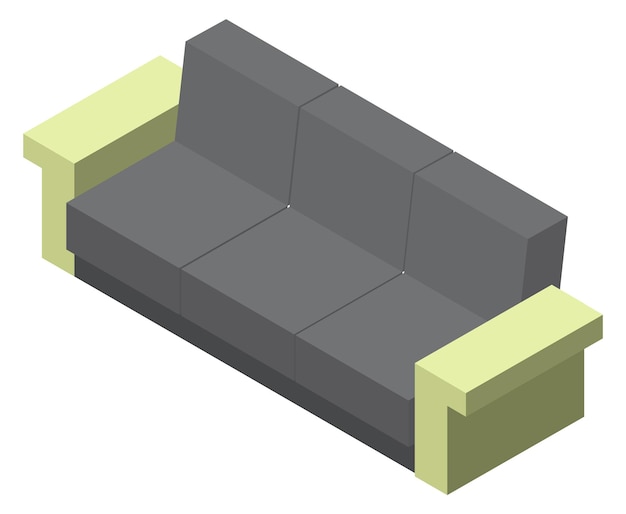 Sofa isometrisch pictogram Woonkamer zacht meubilair