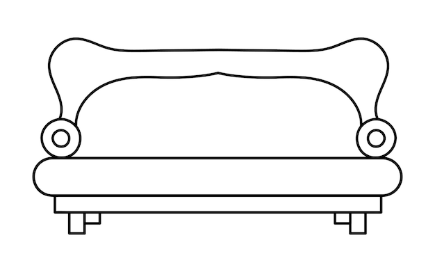 Sofa lijn pictogrammen meubilair ontwerp verzameling van sofa illustratie modern meubilair set geïsoleerd