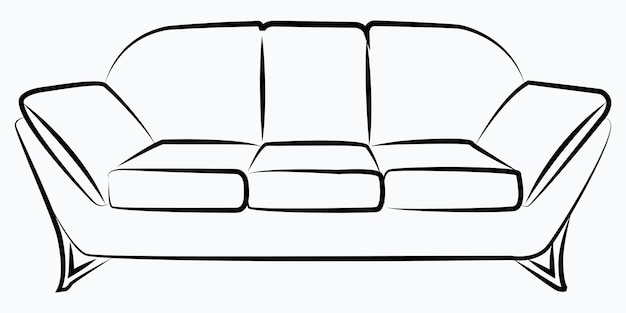 Sofa line art sketch vector illustratie