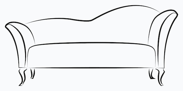 벡터 소파 라인 아트 스케치  ⁇ 터 일러스트