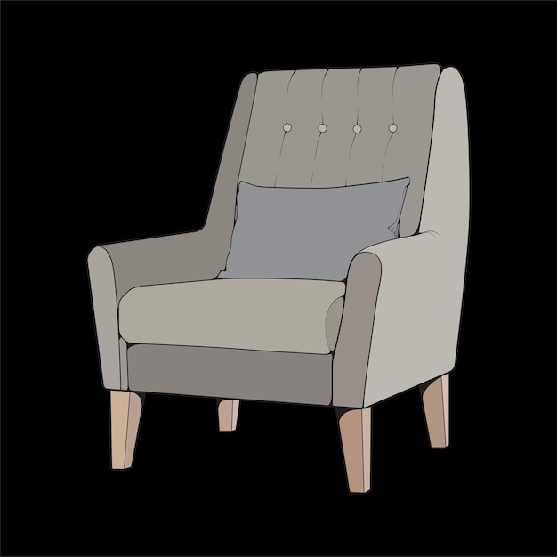Sofa of bank kleurblok illustrator kleurblok meubelen voor woonkamer Vector illustratie