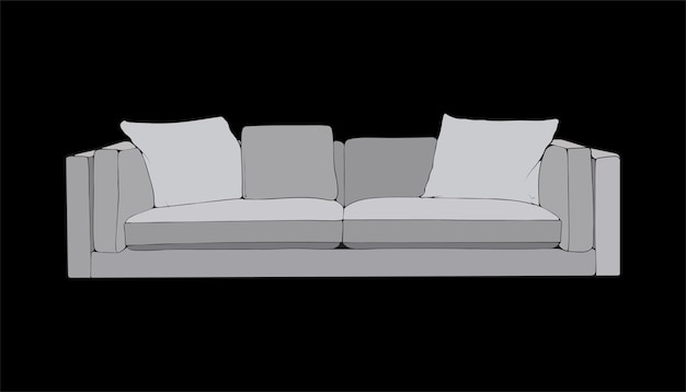 Вектор Иллюстратор цветовых блоков дивана или дивана мебель цветных блоков для гостиной векторная иллюстрация