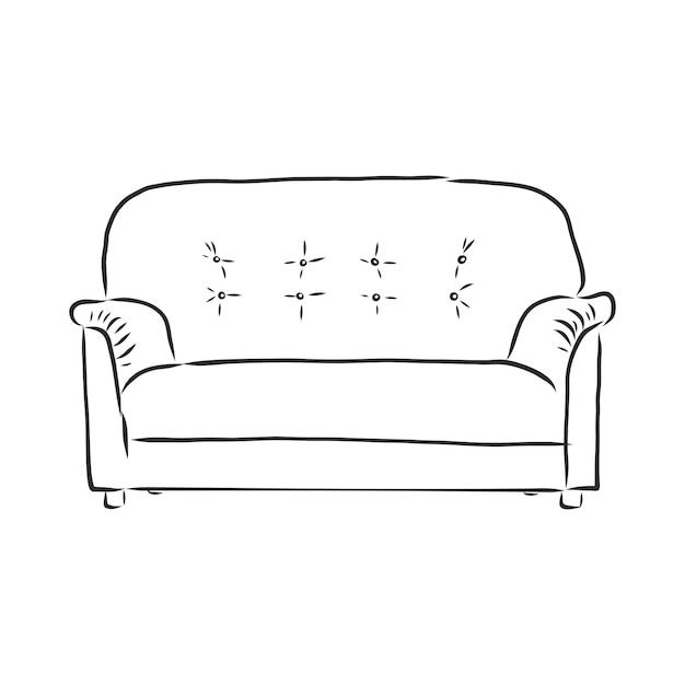 Sofa outline icon couch silhouette furniture for living room