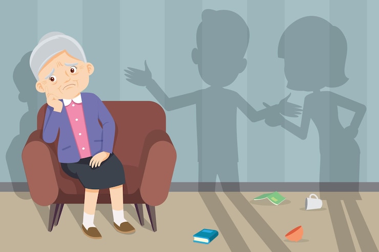 वेक्टर sofa unhappy family couple quarrelling on background