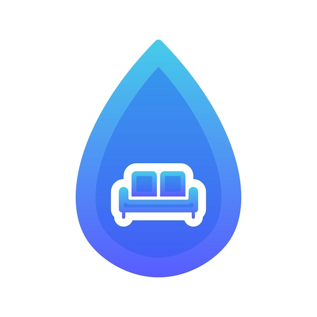 Sofa water logo verloop ontwerp sjabloon pictogram