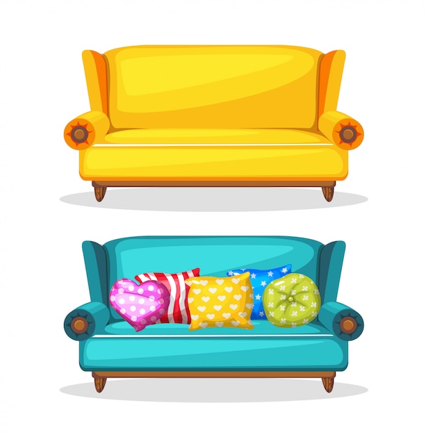 Sofa zachte kleurrijke zelfgemaakte