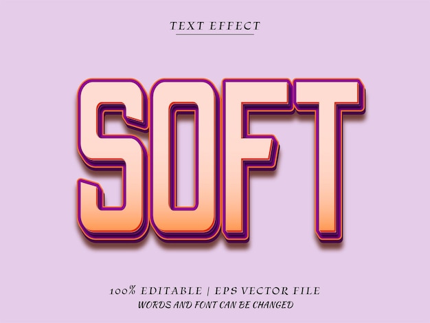 Soft 3d editable text effect premium vector