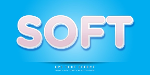 soft 3d editable text effect