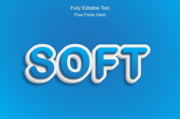 Soft 3d text effect editable