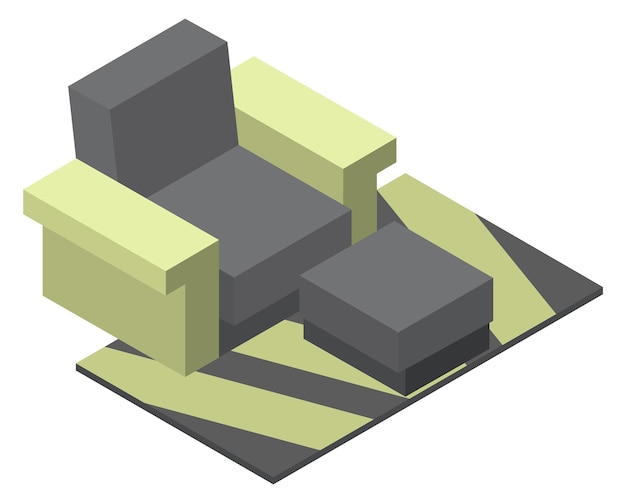 ベクトル 柔らかい肘掛け椅子等尺性家具アイコン居心地の良い座席