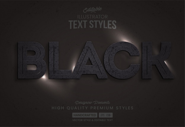 Vector soft black text style