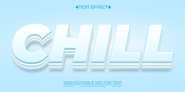 Soft Blue Chill Editable Vector Text Effect