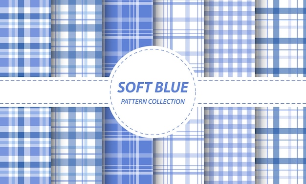 Soft blue seamless patterns