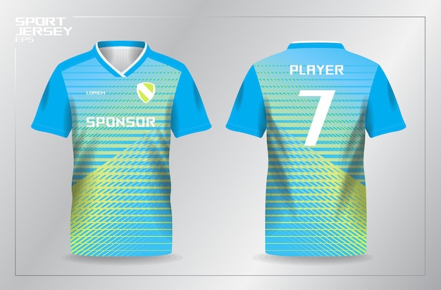 Premium Vector | Soft blue and yellow sport jersey for football and ...