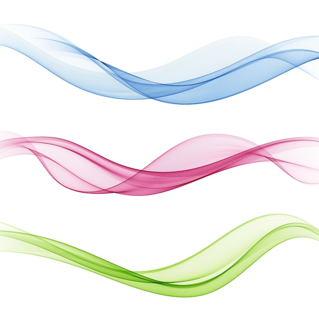 Vector soft bright colorful web border layout set of beautiful modern swoosh wave collection.