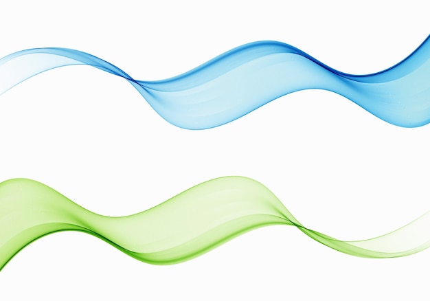Set di layout di bordi web colorati luminosi morbidi. onda blu e verde. illustrazione vettoriale