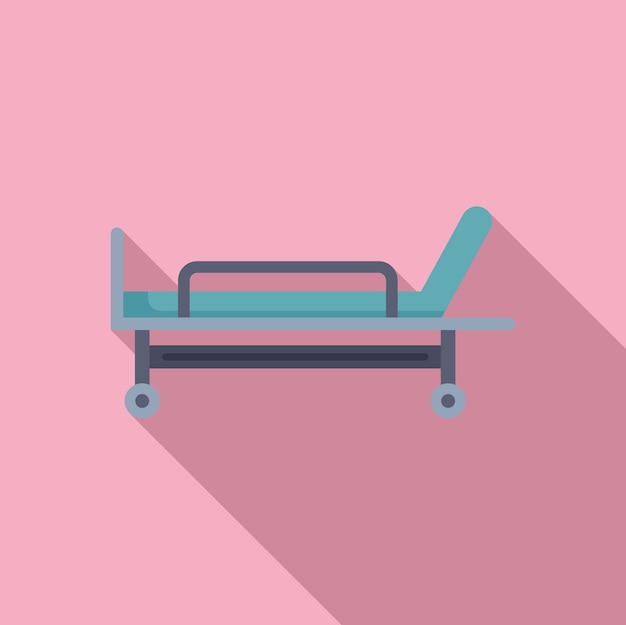 Icona del letto clinico morbido vettore piatto assicurazione del paziente che aiuta