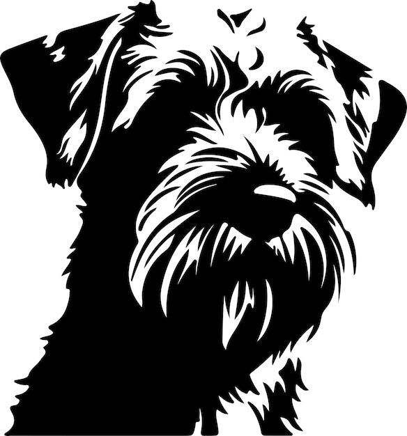 Soft Coated Wheaten Terrier black silhouette with transparent background