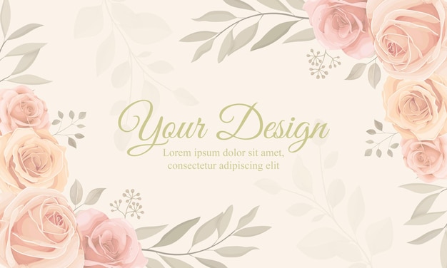 Soft color blooming flower banner