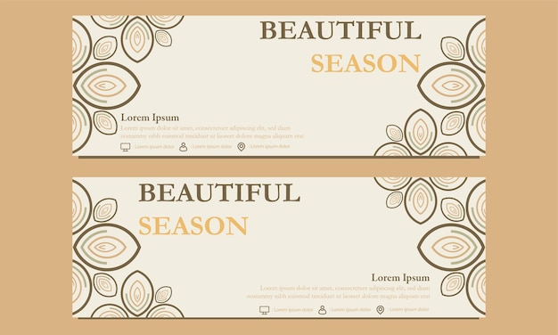 Vector soft color floral horizontal banner template suitable for web banner banner and internet ads