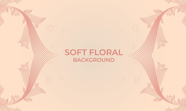 Soft color line floral ornament shape background design