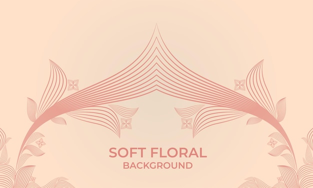 Soft color line floral ornament shape background design