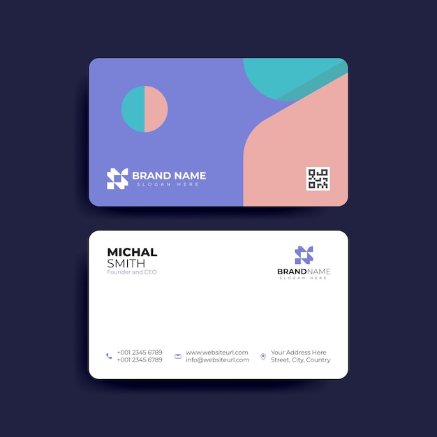 Vector soft color modern business card