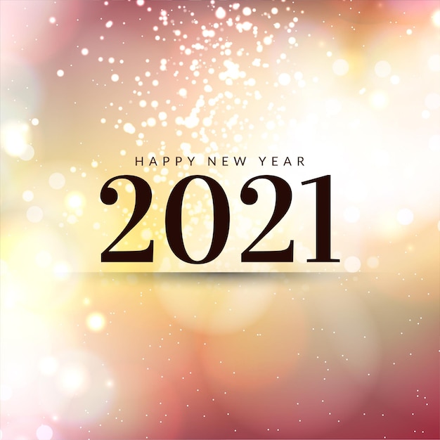 Soft colorful glitters happy new year 2021 greeting card