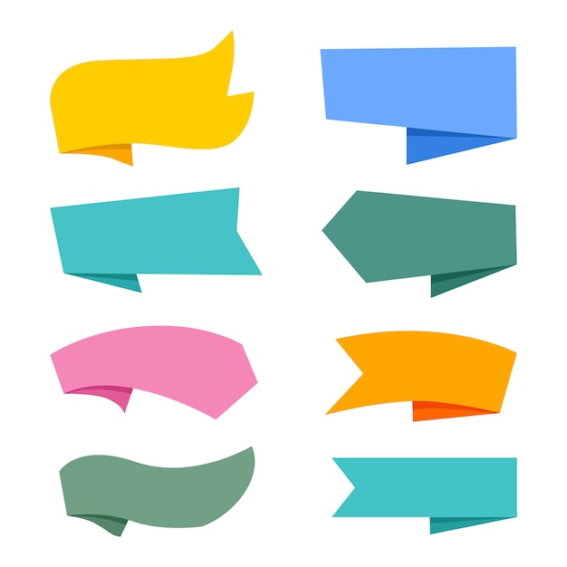 Vector soft colors ribbon set in different style